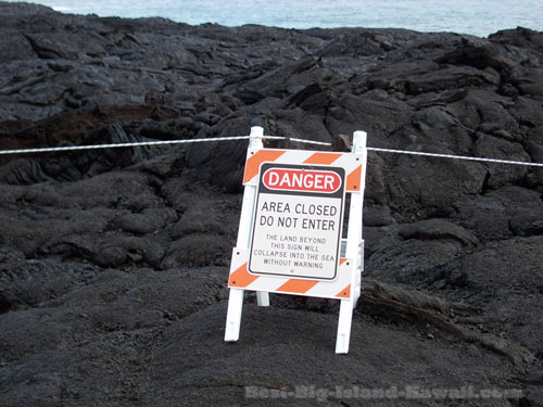 Lava Flow Hawaii Warning Sign
